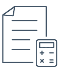 icon document and calculator